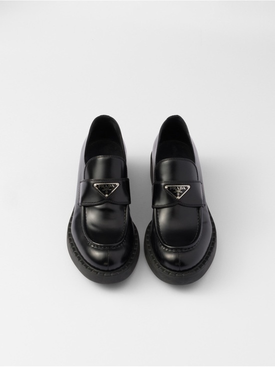 Prada Shoes - Prada Black Leather Platform Loafers size US7.5 IT37.5 authentic